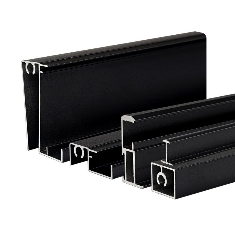 新款美观衣柜门铝材夹8~10mm木板窄边铝合金推拉移门边框轨道套装