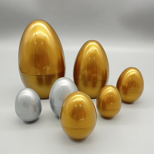 金蛋银蛋塑胶开h口蛋扭蛋壳可打开鸡蛋壳假塑料蛋喜庆可定制logo