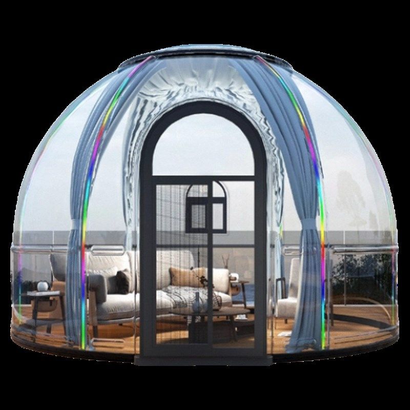 网红玻璃民宿泡泡屋透明阳光房星空房餐饮包间别墅户外营地PC帐篷