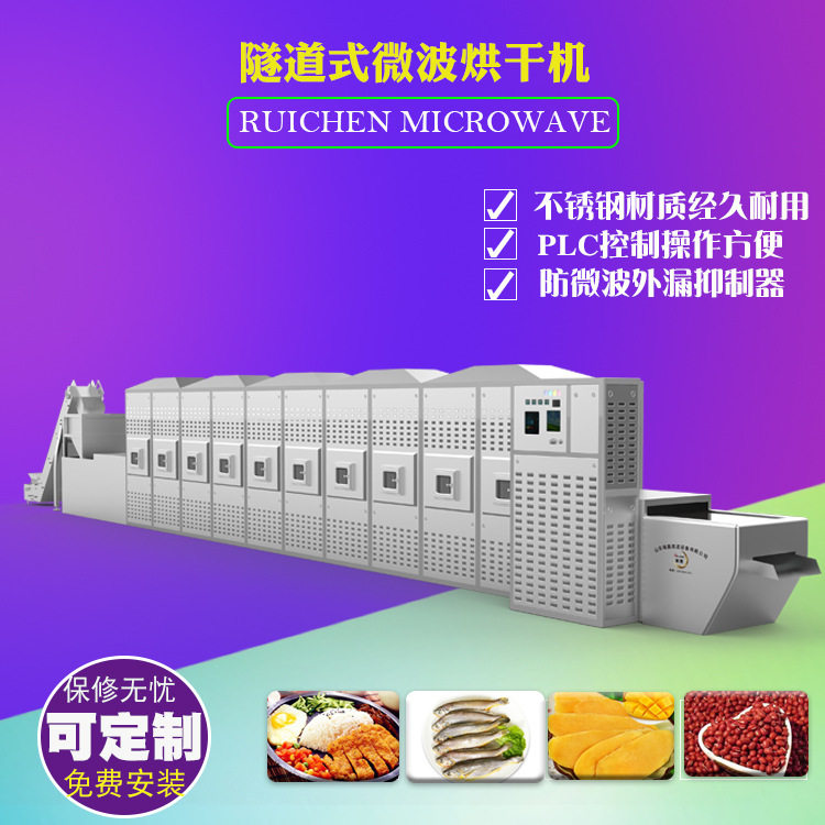 小型隧道式乐陵小枣微波干燥杀菌设备红枣微波烘干灭菌设备