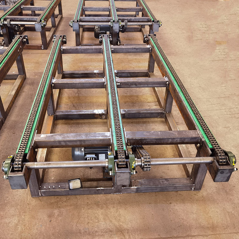 定制链条输送机 重型周装箱传送带 双排链条仓储物流运输线托盘链