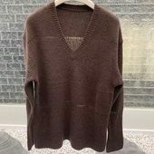 YR262007 简约V领羊绒衫