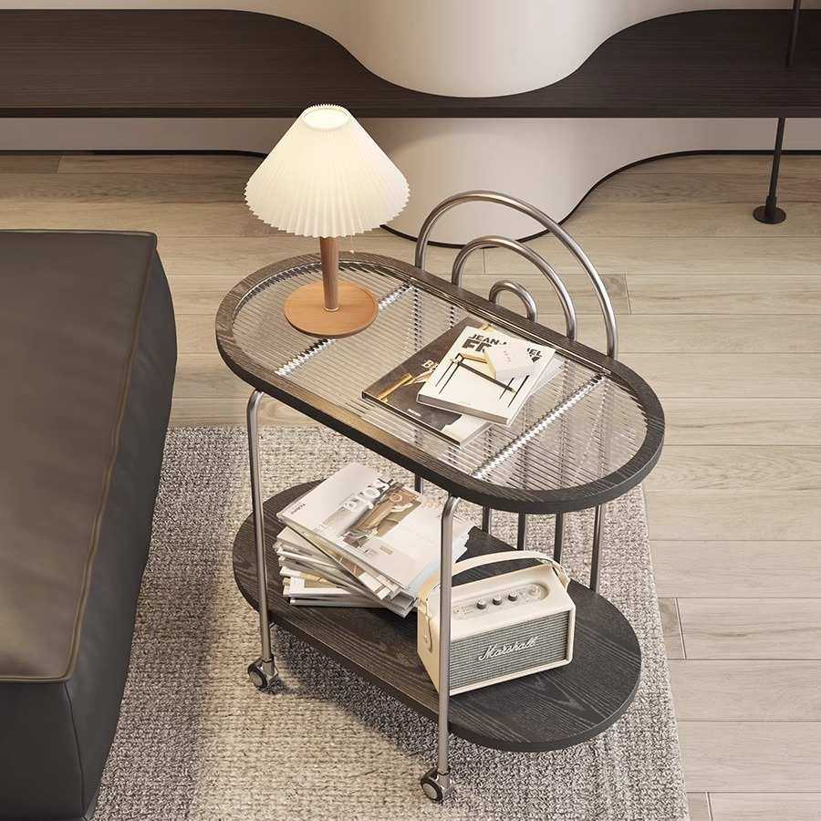 轻奢沙发边几可移动置物架手推车带轮北欧小茶几小推车客厅餐边柜