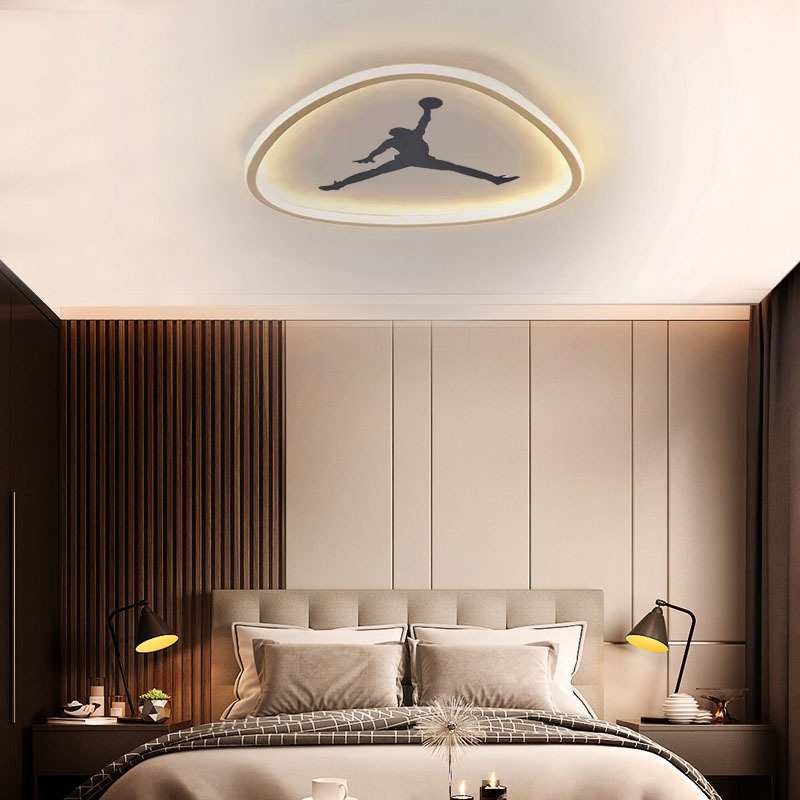 中山灯具厂吸顶灯方形扣篮儿童房卧室灯简约三角形LED护眼灯具