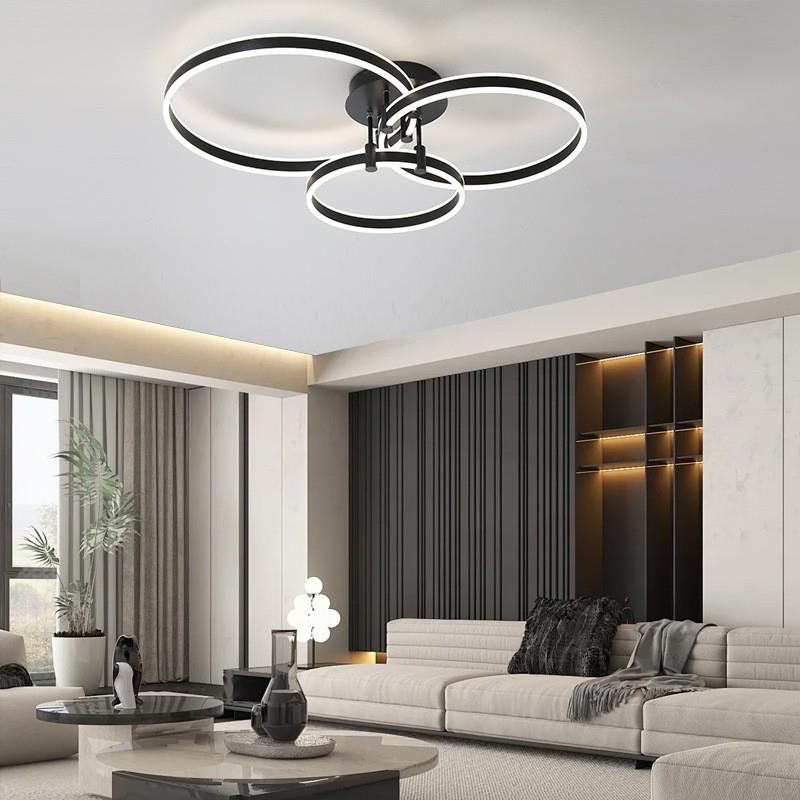 客厅吸顶现代简约卧室灯2024年新款创意个性圆环LED大厅餐厅灯具