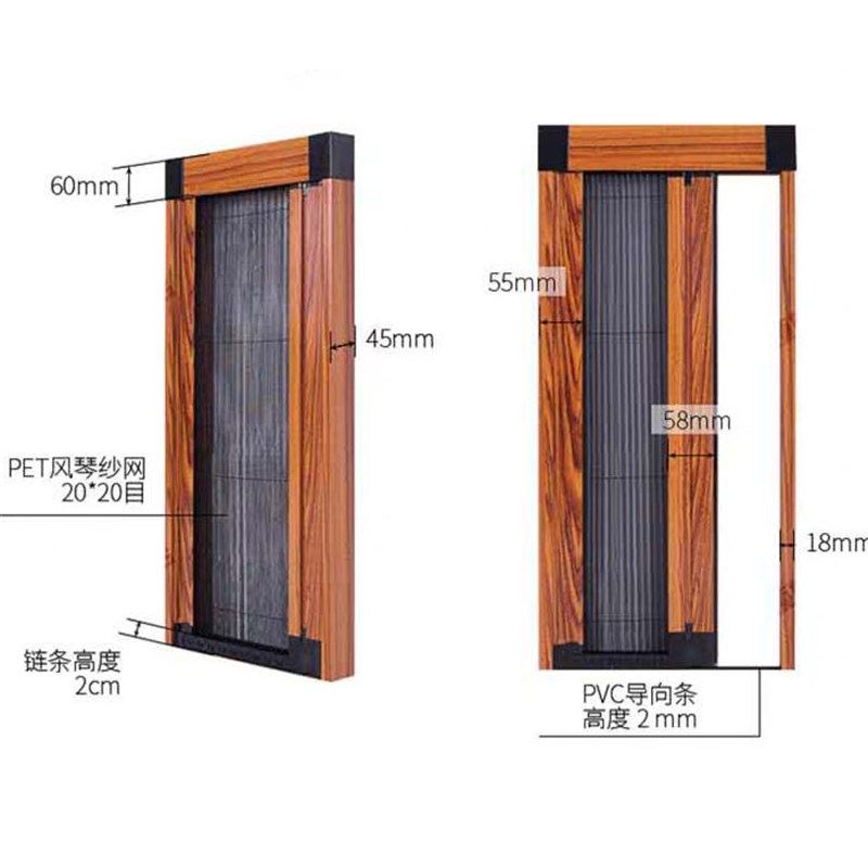 无轨隐形百折纱门风琴推拉式折叠可定制做铝合金易拆洗防蚊虫纱窗