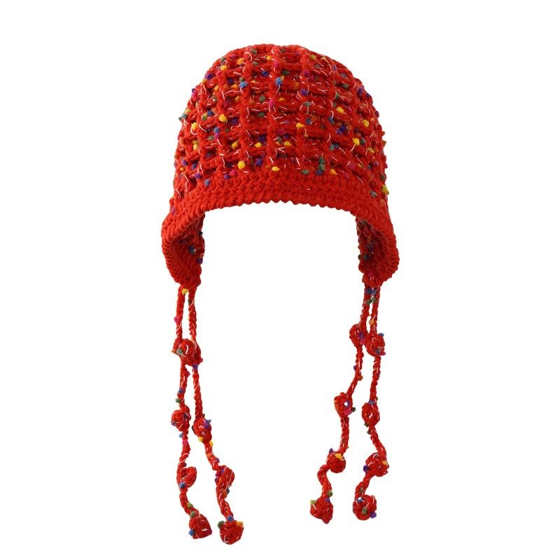 菲菲姐家手工编织星空流苏帽diy材料包女秋冬季保暖护耳帽显脸小