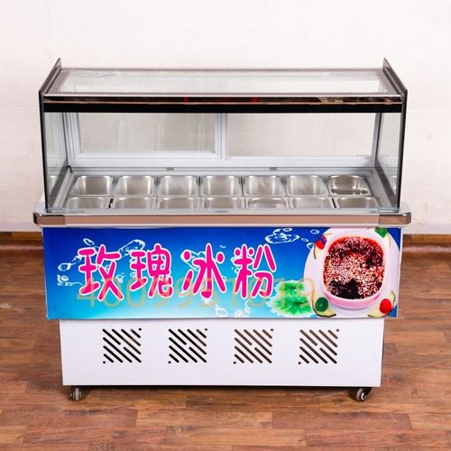 网红厚切炒酸奶展示柜冰柜商用卧式冰淇淋雪糕冰棒挖球冰激凌冷冻