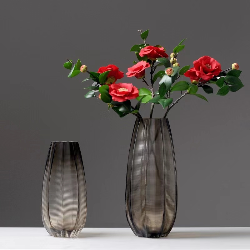 网红家用花瓶美式插花透明玻璃花瓶现代简约家居软装桌面摆件装饰