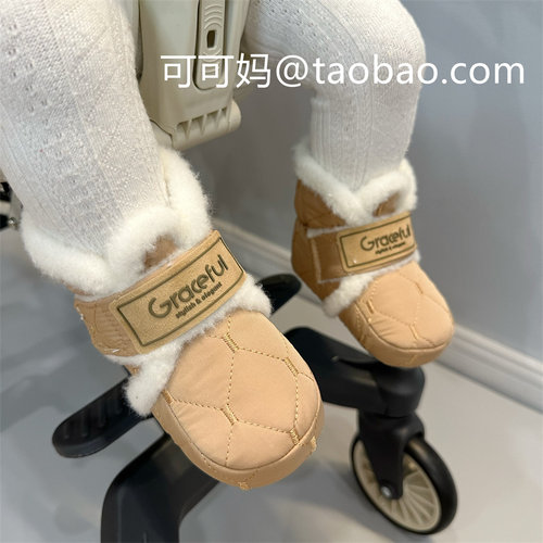 秋冬季0-1岁婴儿鞋加厚保暖3-6-12个月宝宝软底棉鞋雪地靴步前鞋
