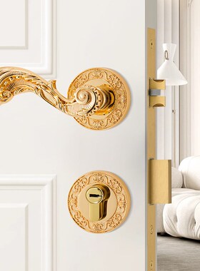 绿色美玉欧式黄铜古董劈开室E内木门锁铜宁静别墅卧室门