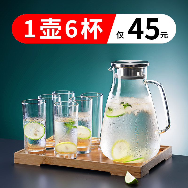 家用透明玻璃杯泡茶早餐牛奶杯子客厅耐热果汁绿茶喝水.杯家庭套图片