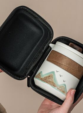 旅行茶具随身套装一人饮茶壶茶杯功夫泡茶壶便携式快W客杯一壶二