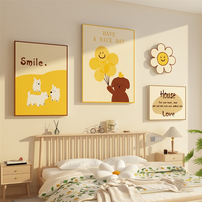 卧室装饰房间布置客厅电视机背景墙面奶油风床头遮丑壁纸贴画自粘