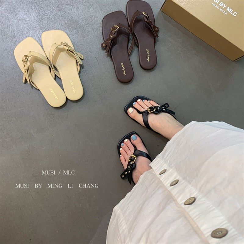 平底皮带扣人字拖鞋女夏外穿2025新款凉鞋设计感小众夹脚凉拖鞋女,女鞋,一字拖,淘宝优惠券,粉丝福利购,淘宝优惠卷