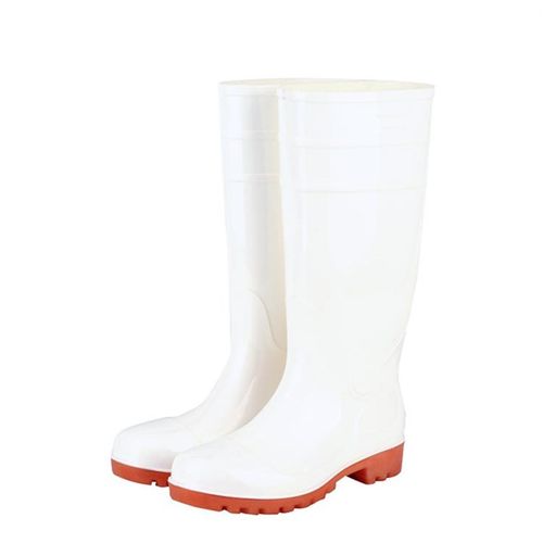 劳保雨鞋男防砸防刺穿高筒雨靴钢头钢板耐磨耐油酸碱白色食品水鞋