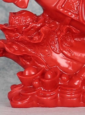 朱砂家居客厅摆件马上发财公司前台办公室装饰摆设红色马百财