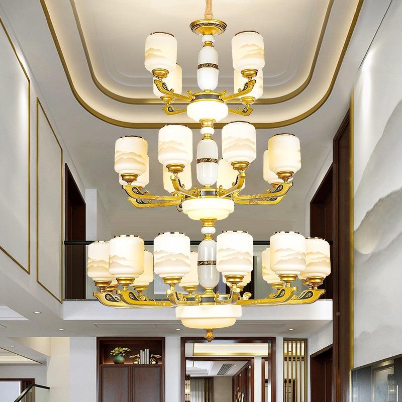 工厂新中式灯客厅大别中LF6065D墅酒店厅灯式照明灯饰灯具复式楼