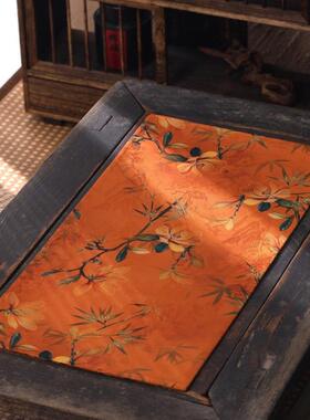 新款纱云茶席双面防00008水防滑红长条泡干垫高端加厚禅意茶桌布