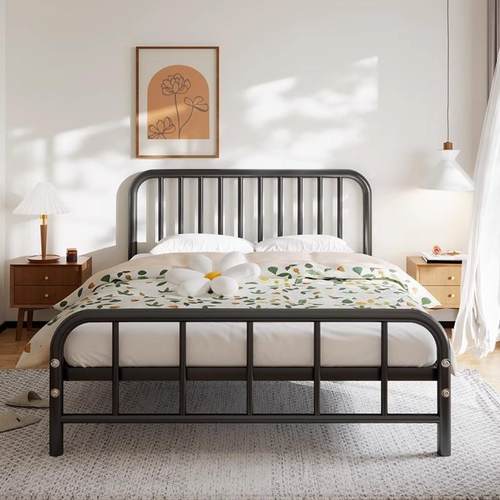 代简约铁艺床网见详情现红ins单双加粗人加厚公寓租出房铁架床一