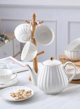 下陶午茶茶套装杯式家欧用瓷花杯英式壶66830带托盘一件热超具市