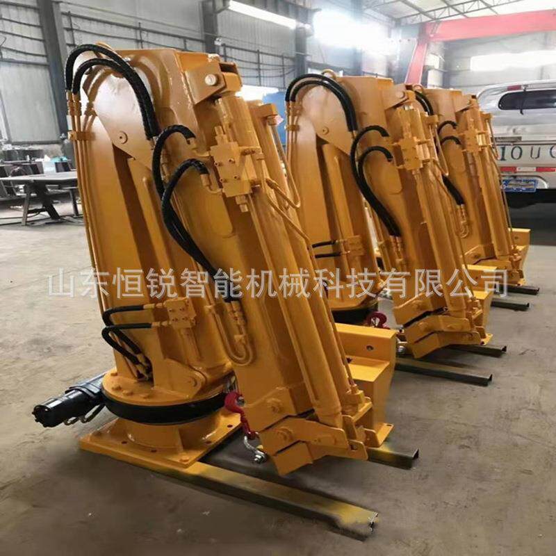 小型遥3吨折臂吊车载压折叠臂起控DYC重臂机船用固定式液折小吊机