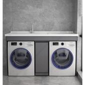 双机位洗衣柜烘干组合带搓板衣池机滚保DIO护洗罩太空筒铝一体柜