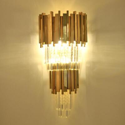 壁灯现简约卧室床头壁灯个性创51543意不锈钢客梯厅代书景房过道