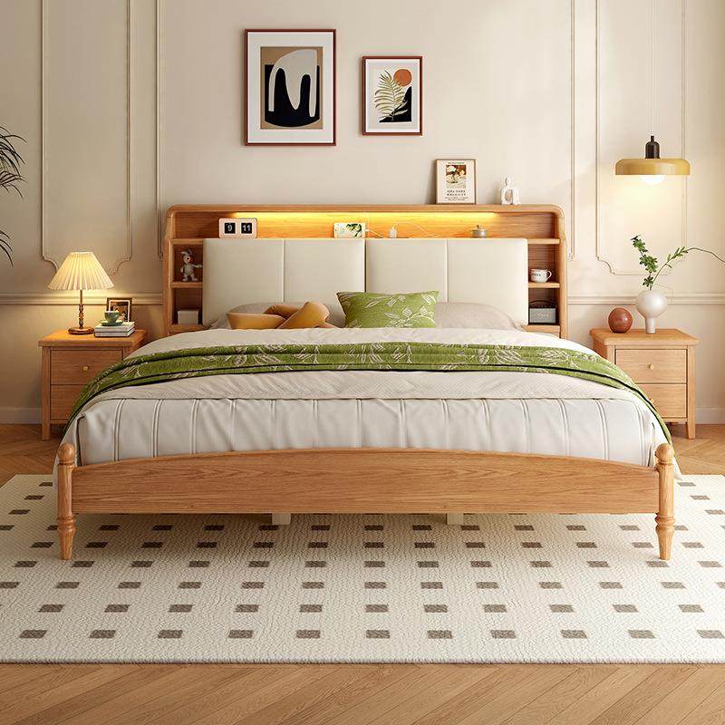 实木月子床双人床M2C6床大小户型1床.架5米1.8米卧室全木纯实木灯