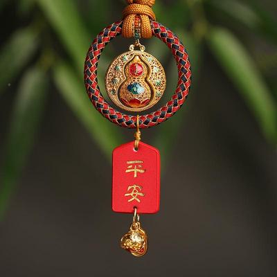 龙结禄安平车挂古法福传承工艺铜保胎掐691丝珐琅汽车装饰品平安