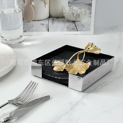 北欧简539约餐巾纸收巾纳方盒轻奢纸巾架商酒店餐厅用压纸形餐纸