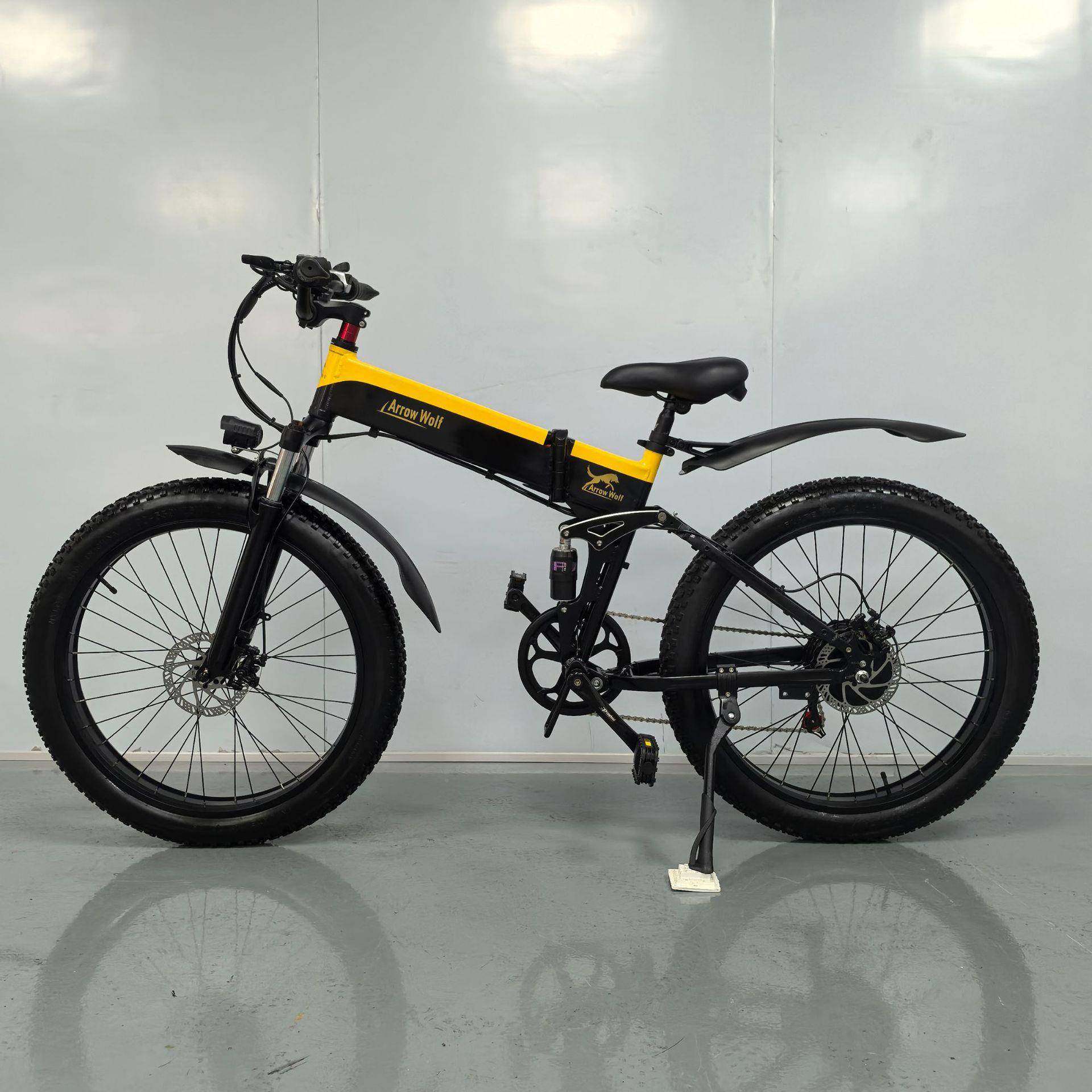 2力6折叠1电自行车折叠动雪地电动车26寸雪地电动助自行寸车