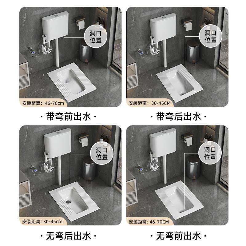 9W浴大尺寸蹲坑蹲便器冲水箱套卫家用厕所生间蹲40910卫厕装便盆