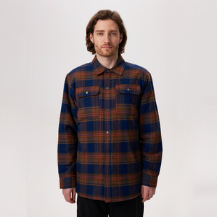 FREE COUNTRY格子棉服衬衫外套长袖宽松保暖外套