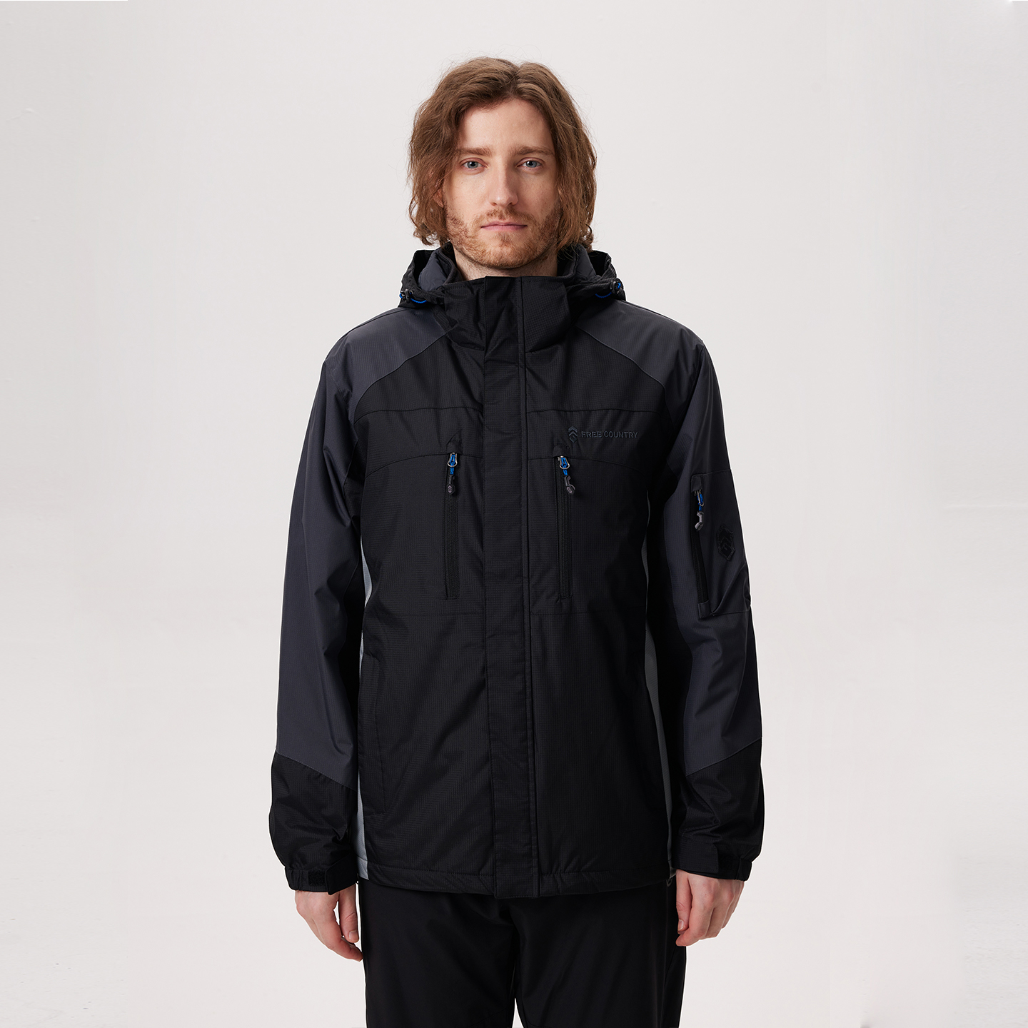 Free Country男士冬撞色休闲户外连帽保暖外套