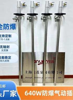 叶片式气动动插桶泵640W防爆气动抽液泵家用泵HP-A2+SS316L-1500