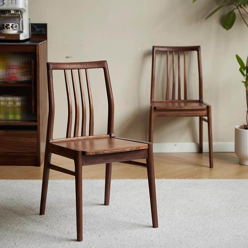 北欧黑胡桃木餐椅家用靠背椅全实木吃饭椅子客厅餐桌椅榫卯书桌椅