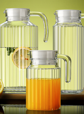 冷水壶玻璃凉水壶家用泡茶壶耐高温加厚扎壶U大容量饭店专用