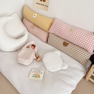 儿童床头靠垫靠枕长方形卡通可爱女生婴儿侧睡后背安抚靠枕ins风