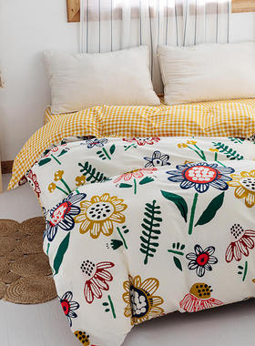 气质碎花纯棉被套单件150x210cm全棉被罩1.5xJ2.1米200x230双人22