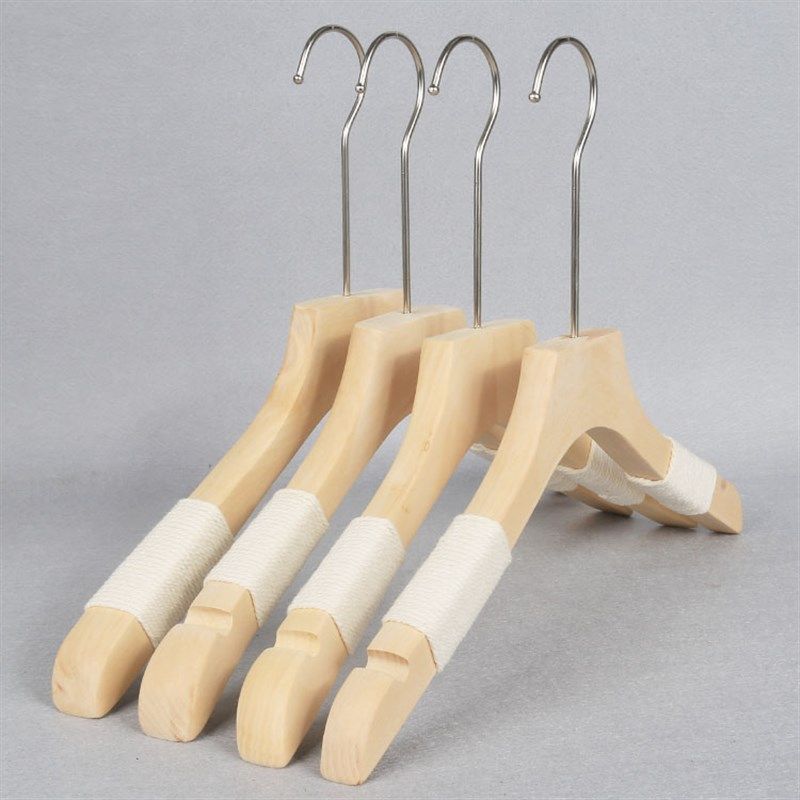 实木棉绳植绒防滑无痕无漆服装店木制衣架男女木衣撑包邮定制logo,收纳整理,木质衣架,淘宝优惠券,粉丝福利购,淘宝优惠卷