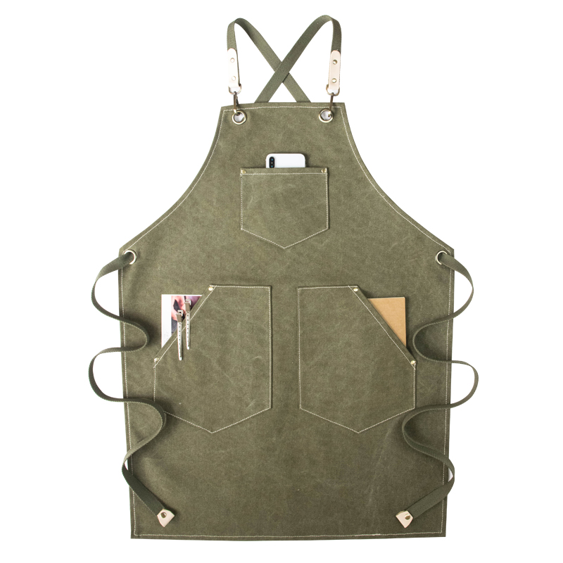 中西餐厅围裙定制可印logo厨房花艺咖啡师理发奶茶店男女工作服装