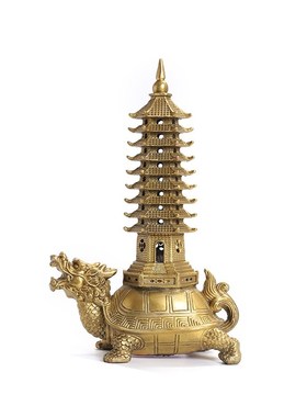 龙龟文昌塔书桌办公室九层十三层书房龟塔纯铜龙龟八卦塔托塔摆件