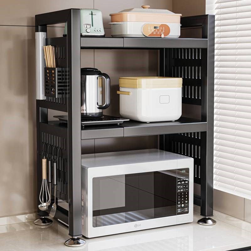 可伸缩厨房微波炉置物架烤箱支架家用双层台面桌面电饭锅收纳架子,厨房/烹饪用具,微波炉置物架,淘宝优惠券,粉丝福利购,淘宝优惠卷