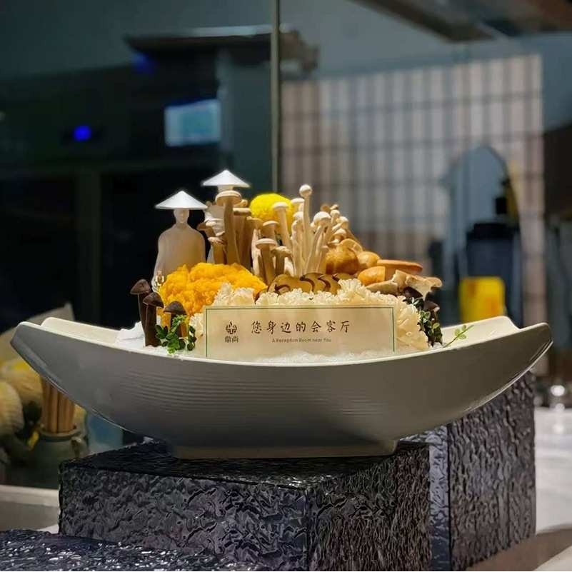 新款意境密胺刺身三文鱼盘海鲜姿造日式料理盘器皿火锅姿造刺身盘