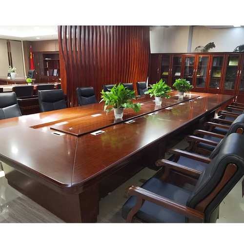 中式办公家具厂家实木木皮会议桌大型会议桌油漆会议桌H-82C