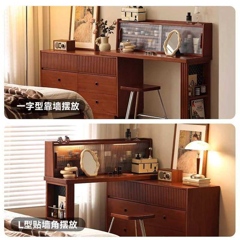 新款家用复古中古实木化妆桌斗柜梳妆台一体柜小户型卧室床尾转角,农机/农具/农膜,其它农用工具,淘宝优惠券,粉丝福利购,淘宝优惠卷