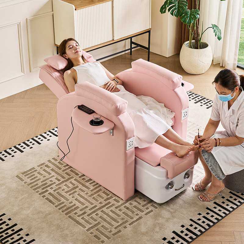 电动美甲沙发美甲沙龙店按摩美足美睫沙发椅修甲泡脚沐足椅可放倒
