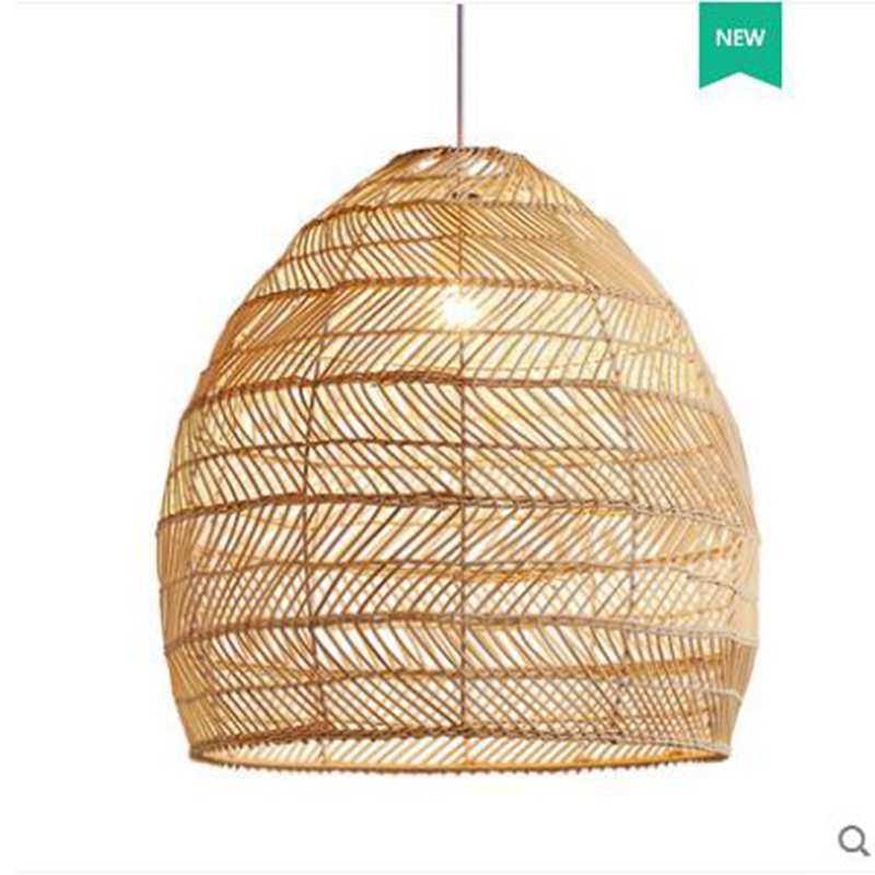 中式火锅店民宿田园创意日式灯具厂家直销工程灯具复古竹编吊灯