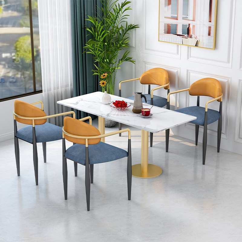奶茶店一桌四椅北欧酒店售楼部会客洽谈桌椅轻奢餐厅甜品店餐桌椅